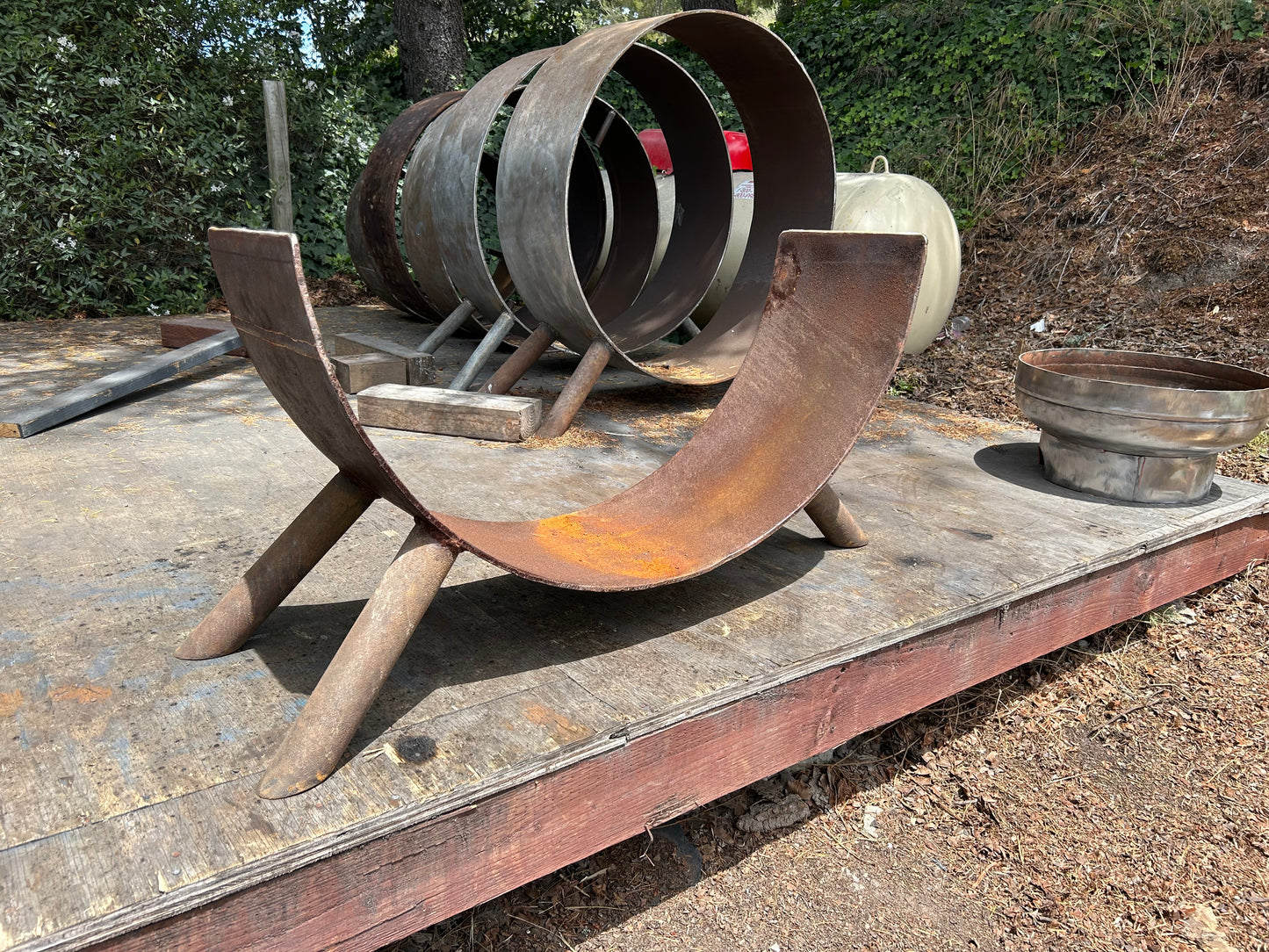 36" Half Round Wood Rack