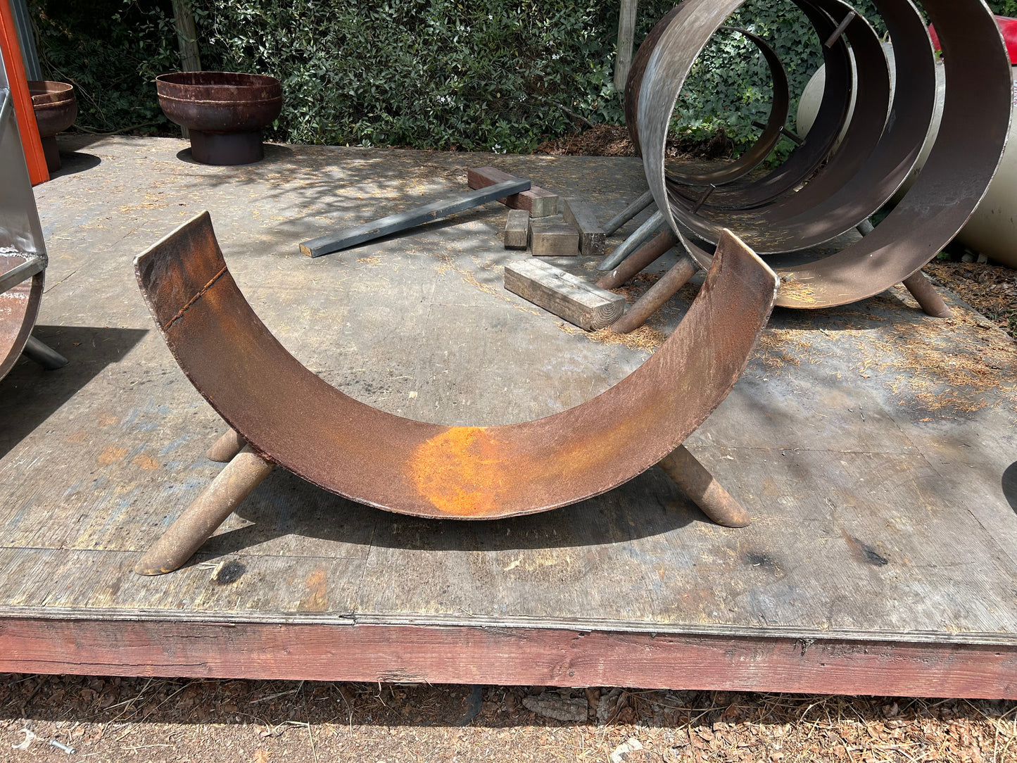 36" Half Round Wood Rack