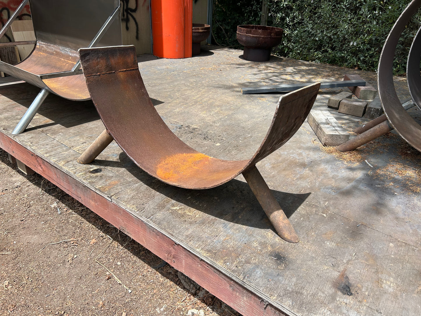 36" Half Round Wood Rack